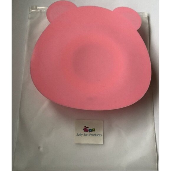 Non Slip Smooth PINK Bear Bowl Silicone Placemat for Children Infants Pets NEW - Picture 3 of 4